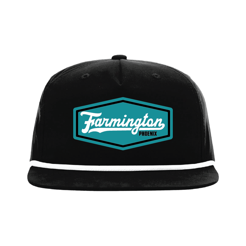 Farmington Script Patch -  5 Panel High Profile Relaxed Cotton Blend Rope Hat