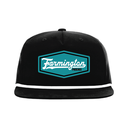 Farmington Script Patch -  5 Panel High Profile Relaxed Cotton Blend Rope Hat
