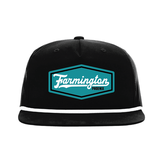 Farmington Script Patch -  5 Panel High Profile Relaxed Cotton Blend Rope Hat