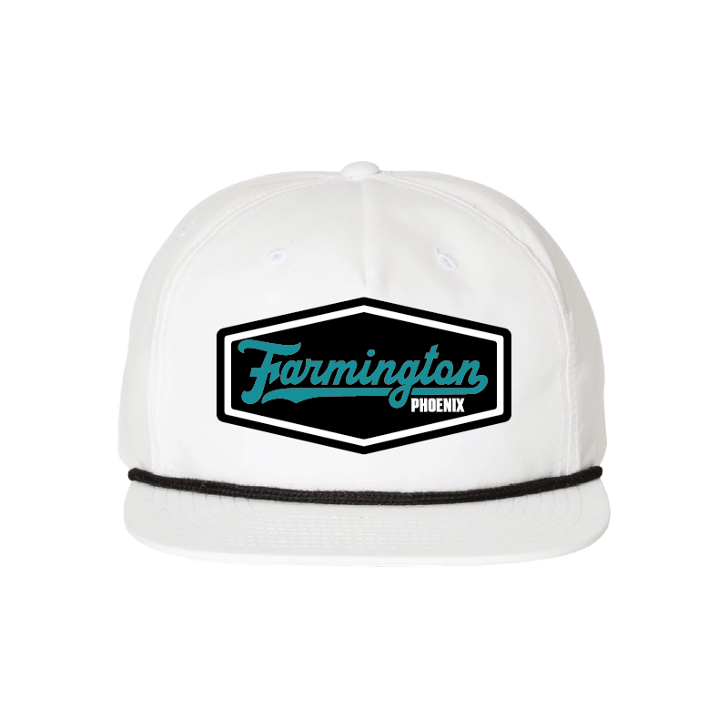 Farmington Script Patch -  5 Panel High Profile Relaxed Cotton Blend Rope Hat