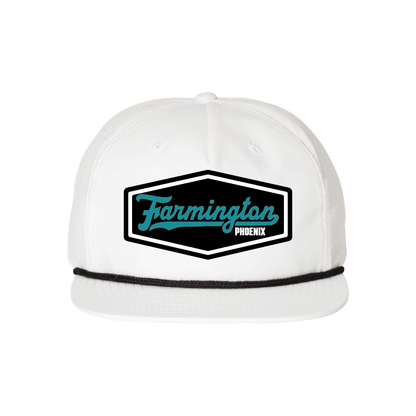 Farmington Script Patch -  5 Panel High Profile Relaxed Cotton Blend Rope Hat