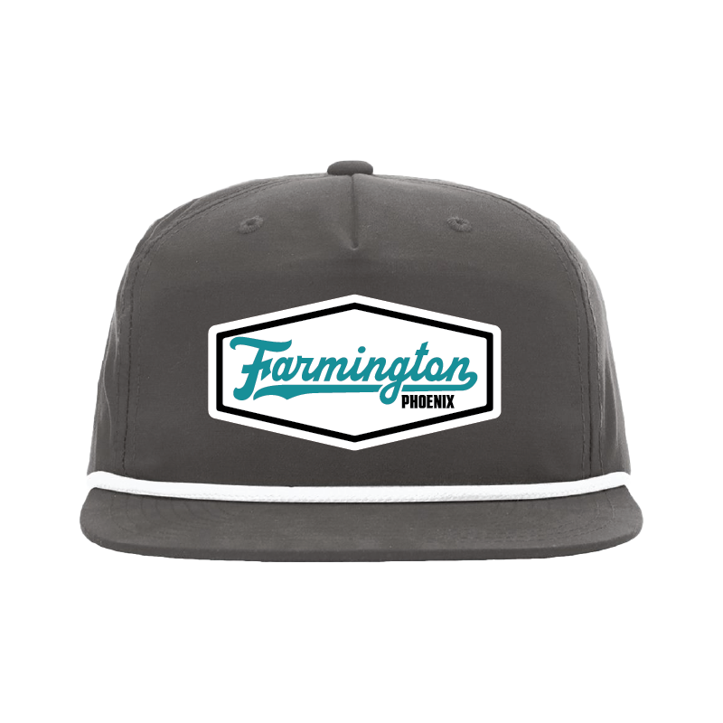 Farmington Script Patch -  5 Panel High Profile Relaxed Cotton Blend Rope Hat