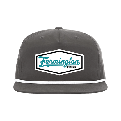 Farmington Script Patch -  5 Panel High Profile Relaxed Cotton Blend Rope Hat