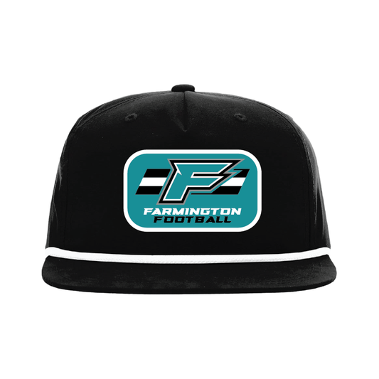F Logo w/Stripe Patch -  5 Panel High Profile Relaxed Cotton Blend Rope Hat