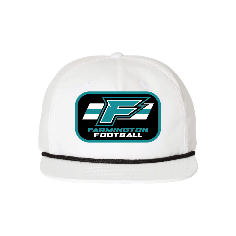 F Logo w/Stripe Patch -  5 Panel High Profile Relaxed Cotton Blend Rope Hat