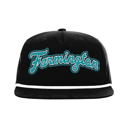 Farmington Script -  5 Panel High Profile Relaxed Cotton Blend Rope Hat