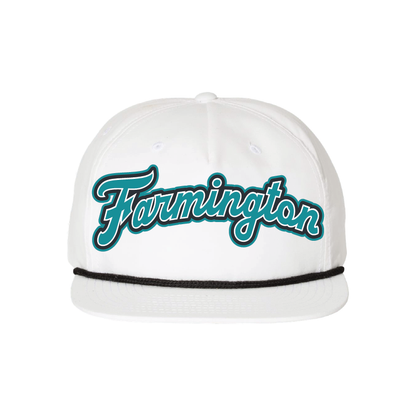 Farmington Script -  5 Panel High Profile Relaxed Cotton Blend Rope Hat