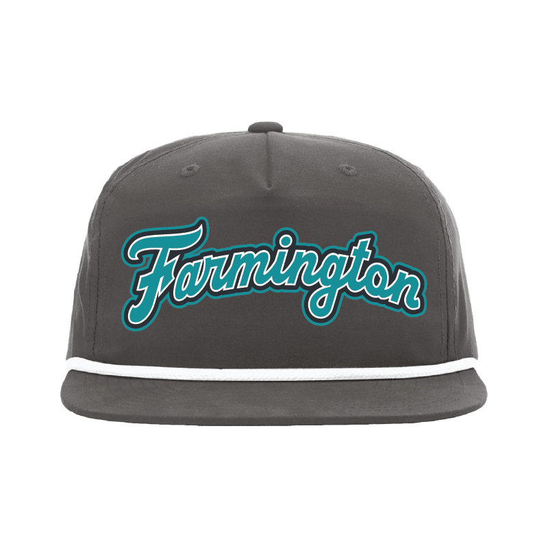 Farmington Script -  5 Panel High Profile Relaxed Cotton Blend Rope Hat
