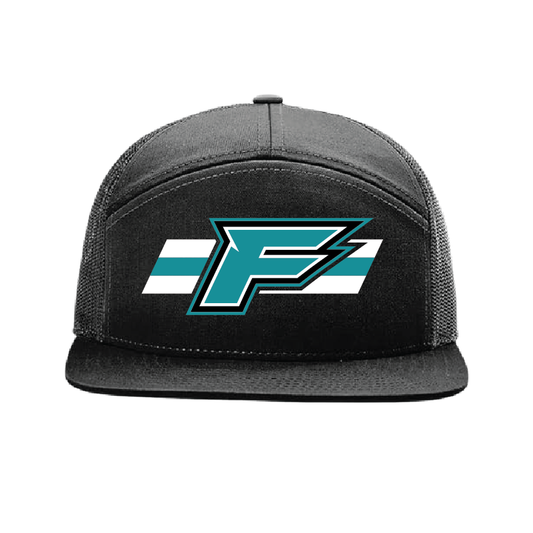 F Logo w/Stripe - 7 Panel Trucker