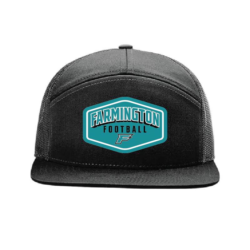 Farmington Football Drop Shadow Patch - 7 Panel Trucker