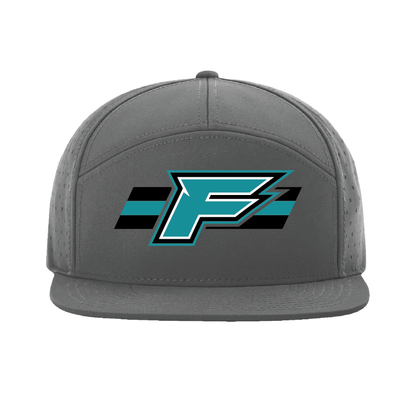 F Logo w/Stripe - 7 Panel Perforated Snapback