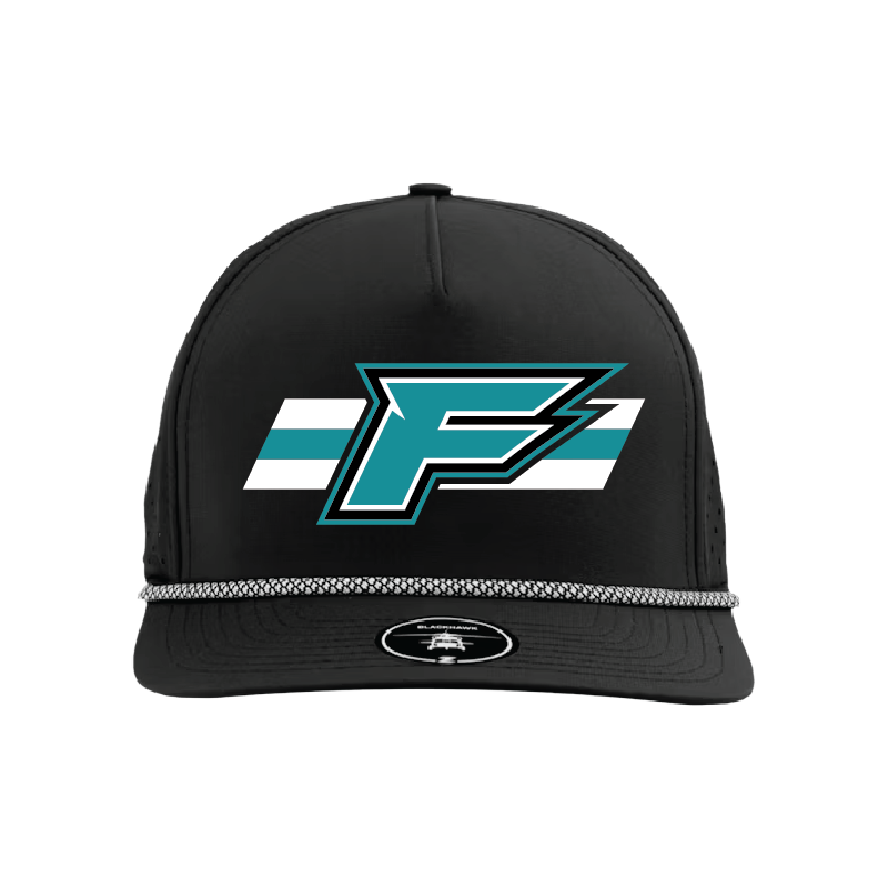 F Logo w/Stripe - 5 Panel Perforated Snapback w/ Rope