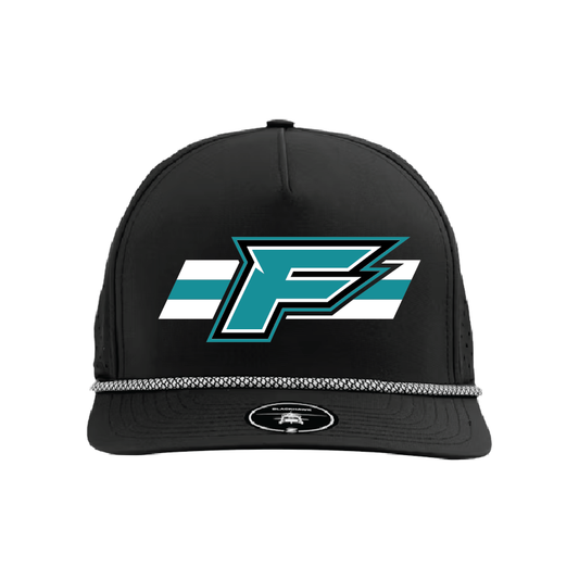 F Logo w/Stripe - 5 Panel Perforated Snapback w/ Rope