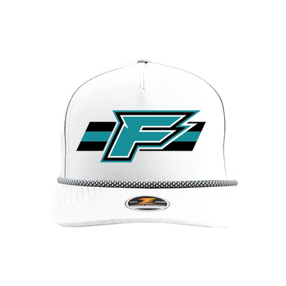 F Logo w/Stripe - 5 Panel Perforated Snapback w/ Rope