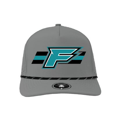 F Logo w/Stripe - 5 Panel Perforated Snapback w/ Rope