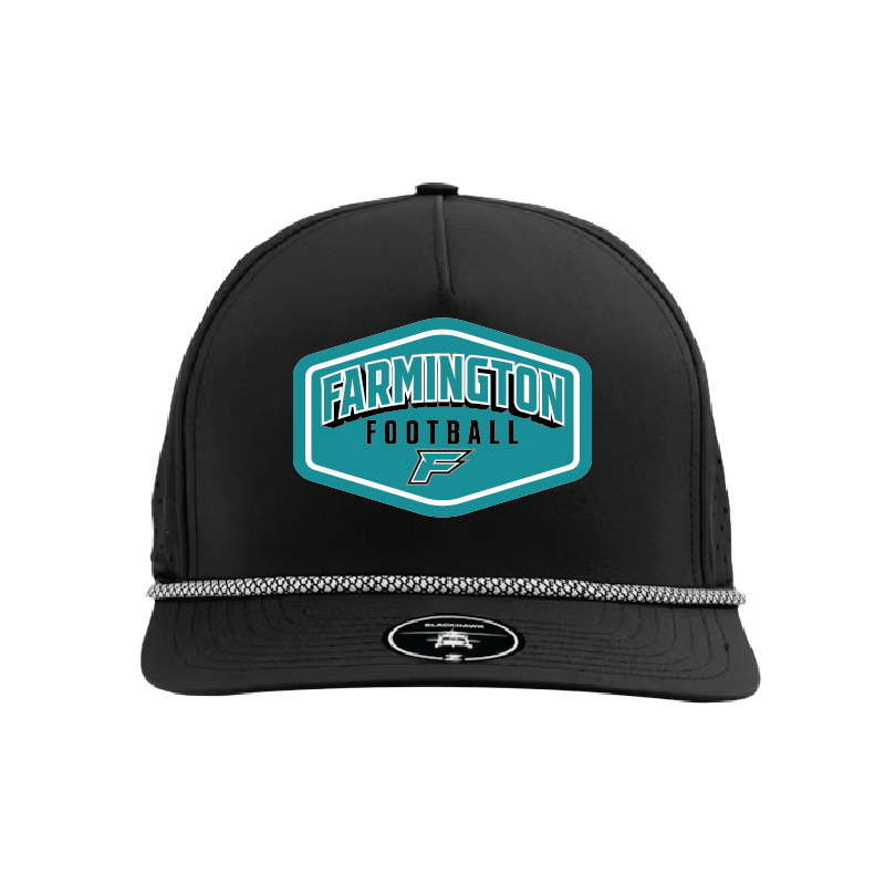 Farmington Football Drop Shadow Patch - 5 Panel Perforated Snapback w/ Rope