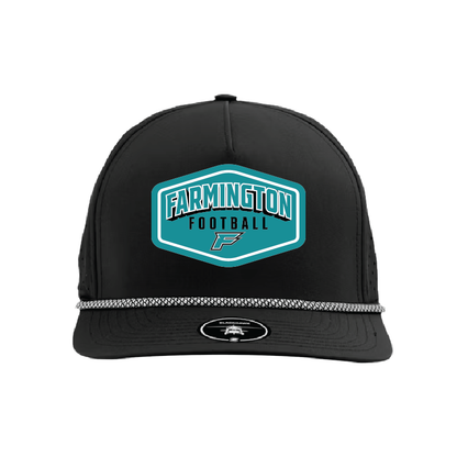 Farmington Football Drop Shadow Patch - 5 Panel Perforated Snapback w/ Rope