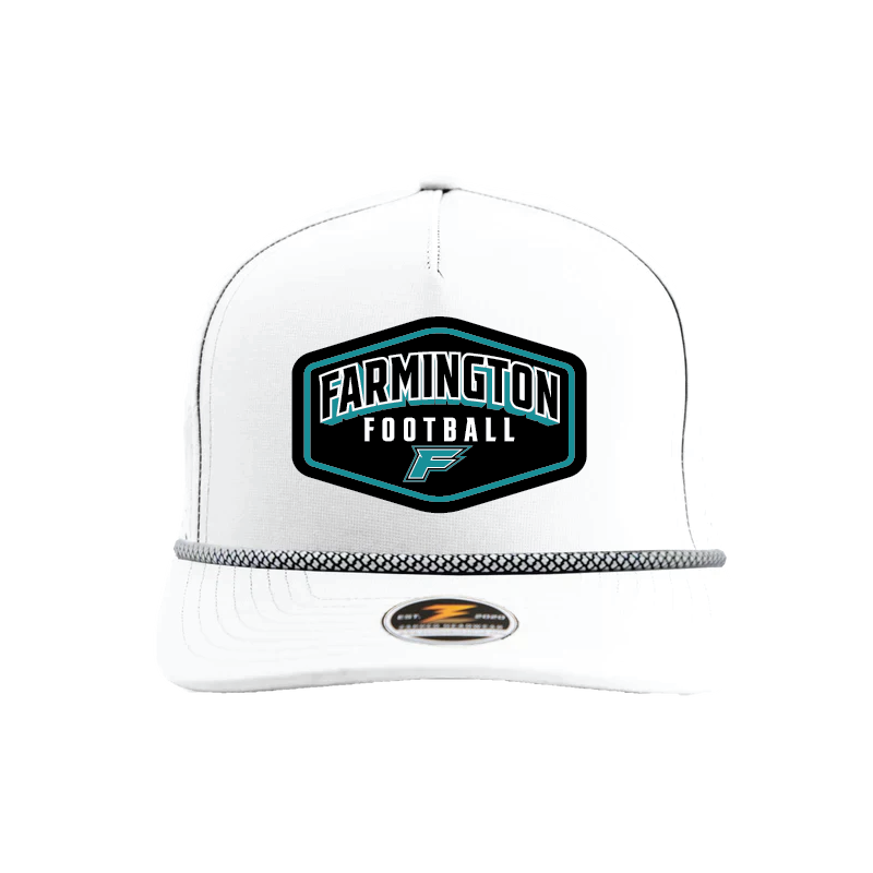 Farmington Football Drop Shadow Patch - 5 Panel Perforated Snapback w/ Rope