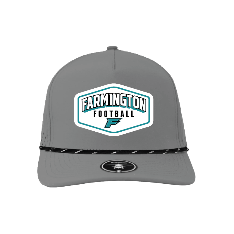 Farmington Football Drop Shadow Patch - 5 Panel Perforated Snapback w/ Rope