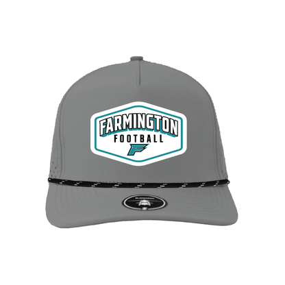 Farmington Football Drop Shadow Patch - 5 Panel Perforated Snapback w/ Rope