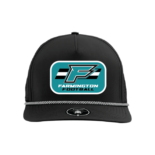F Logo w/Stripe Patch - 5 Panel Perforated Snapback w/ Rope