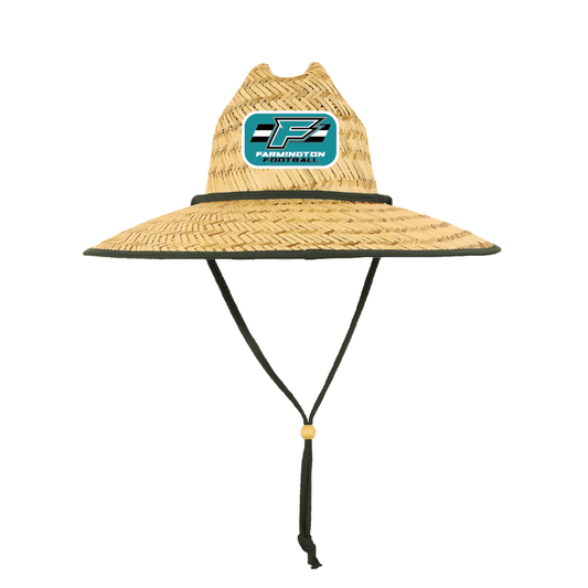 F Logo w/Stripe Patch - Mat Straw Lifeguard Hat