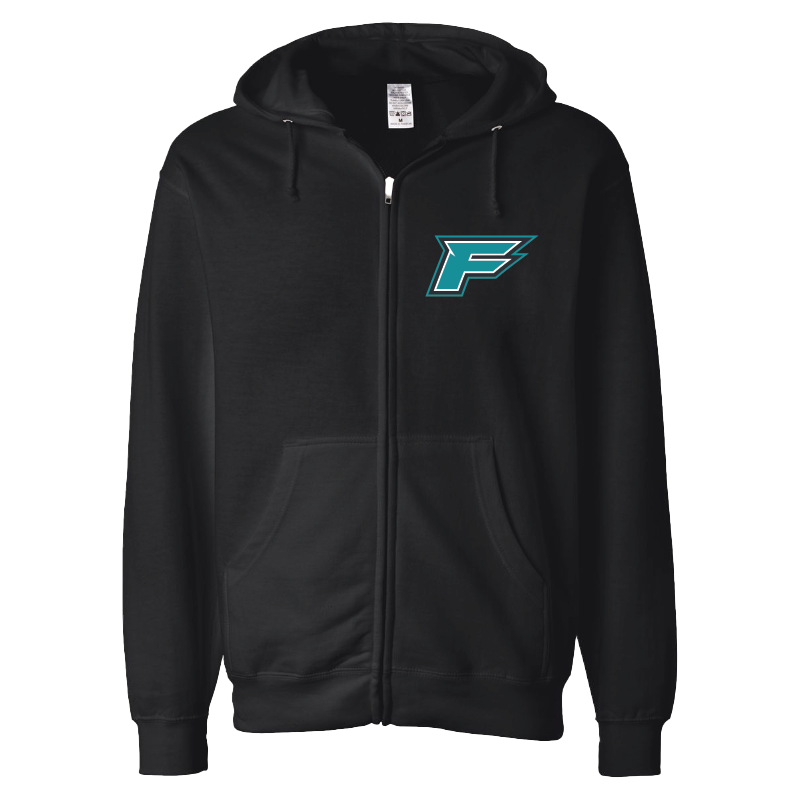 Youth Black Full-Zip Hooded Sweatshirt