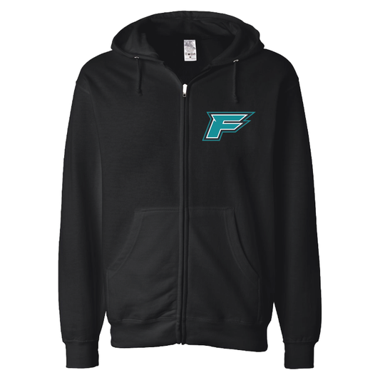 Youth Black Full-Zip Hooded Sweatshirt