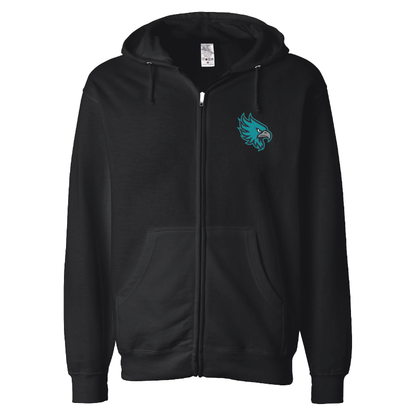 Youth Black Full-Zip Hooded Sweatshirt