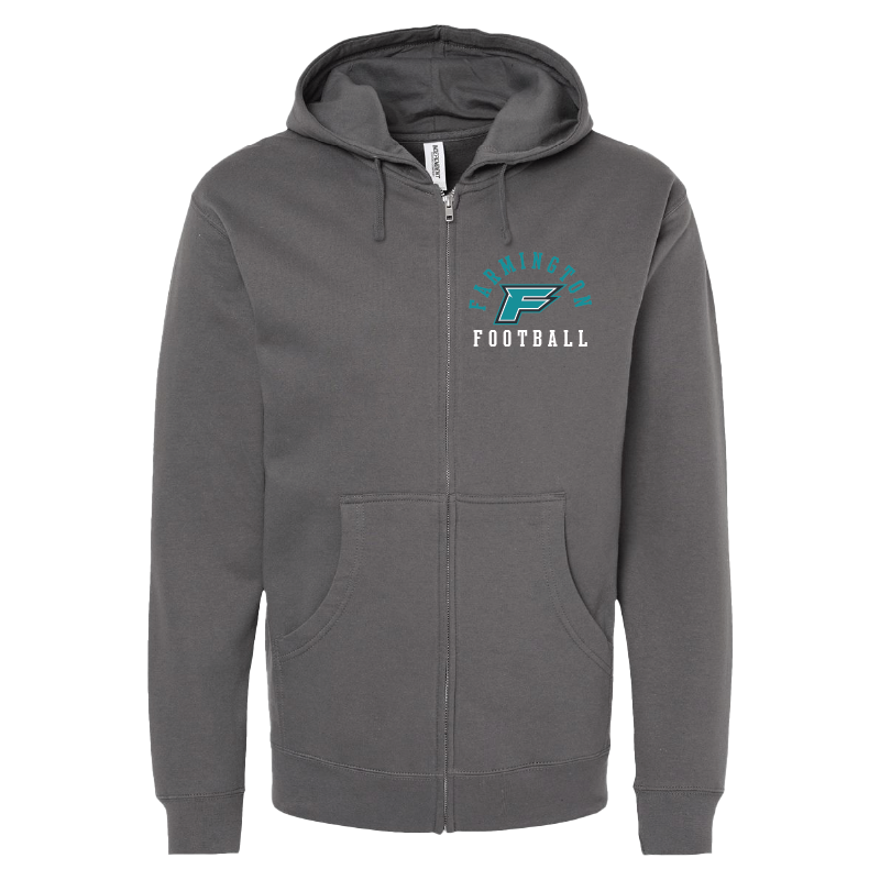 Mens Gray Full-Zip Hooded Sweatshirt