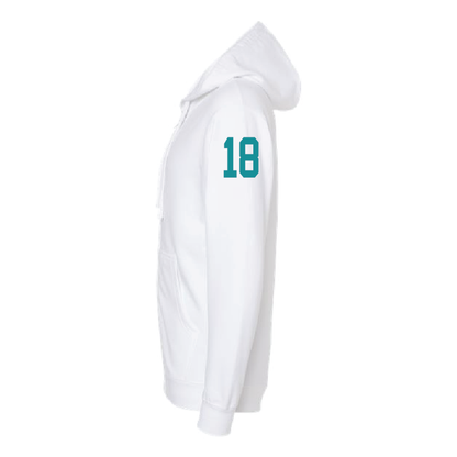 Mens White Full-Zip Hooded Sweatshirt