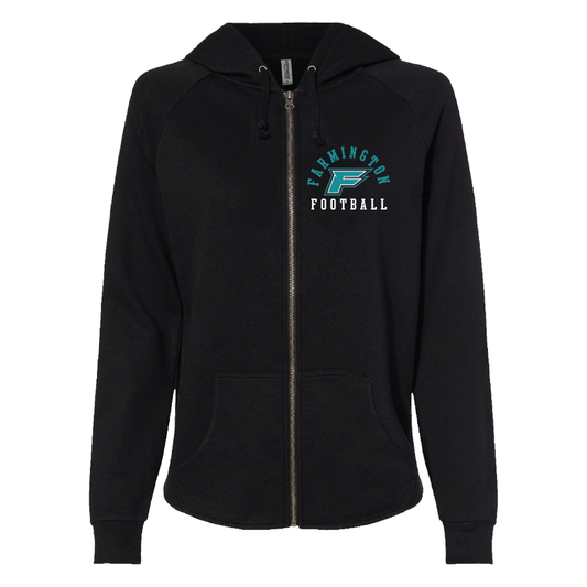 Womens Black Full-Zip Hooded Sweatshirt