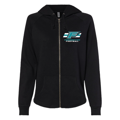 Womens Black Full-Zip Hooded Sweatshirt