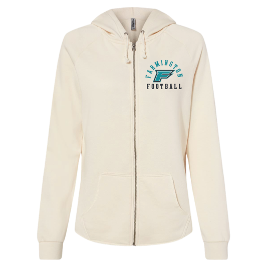 Womens Bone Full-Zip Hooded Sweatshirt