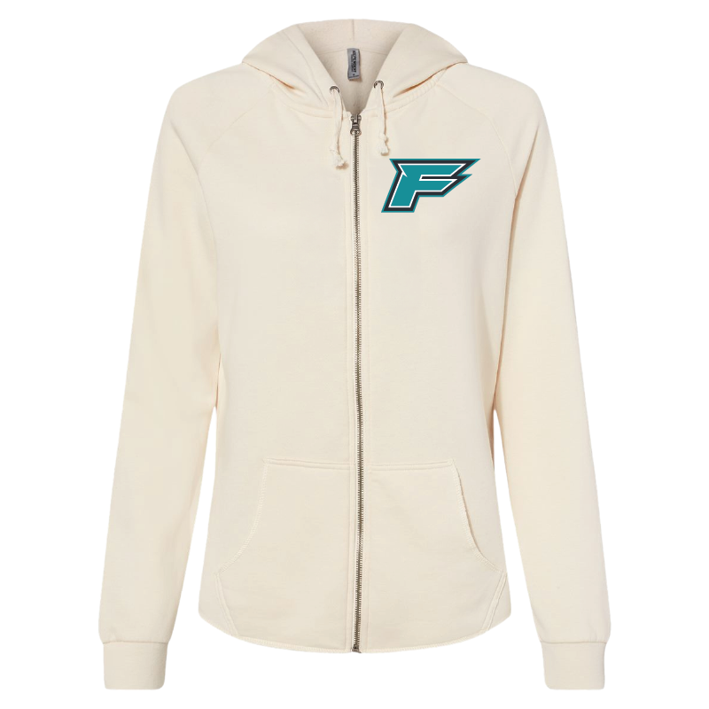 Womens Bone Full-Zip Hooded Sweatshirt