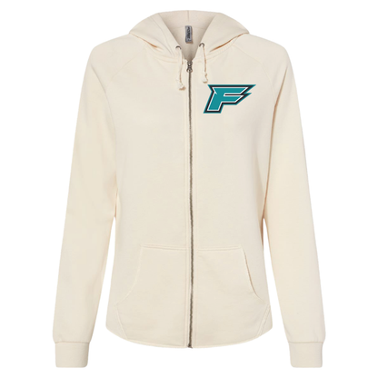 Womens Bone Full-Zip Hooded Sweatshirt