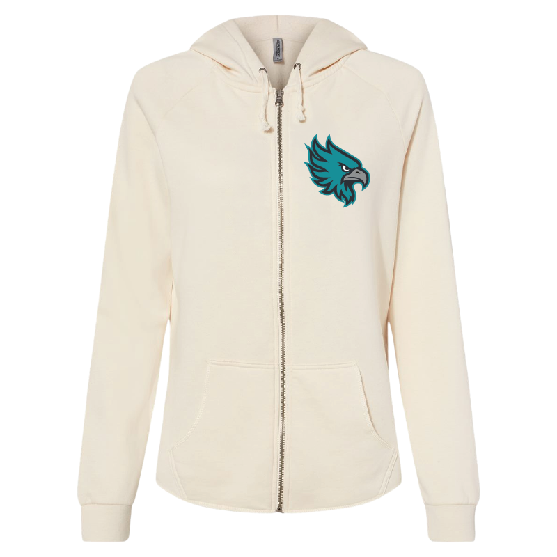 Womens Bone Full-Zip Hooded Sweatshirt