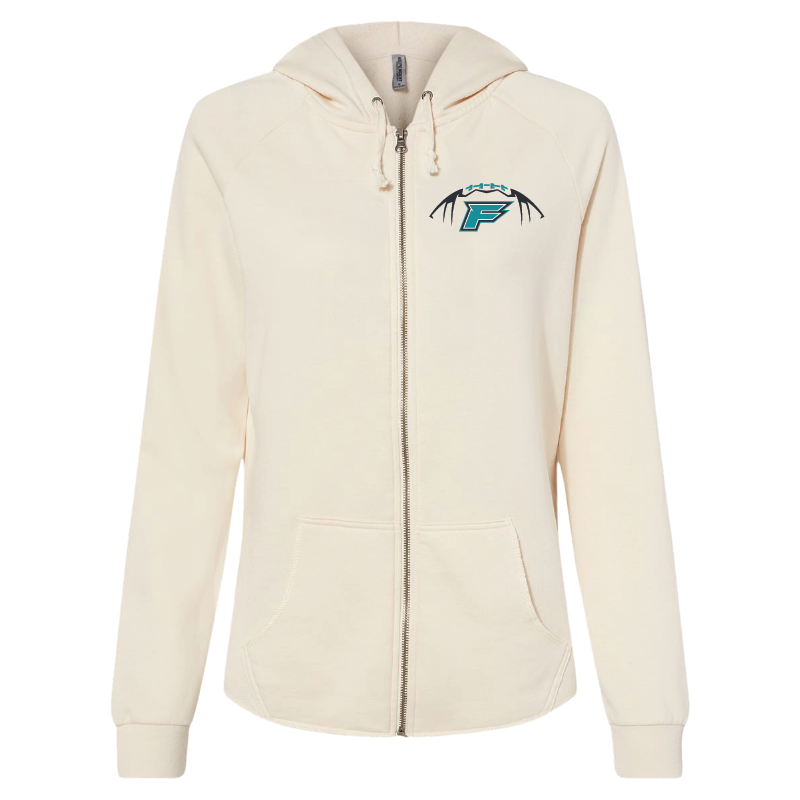 Womens Bone Full-Zip Hooded Sweatshirt