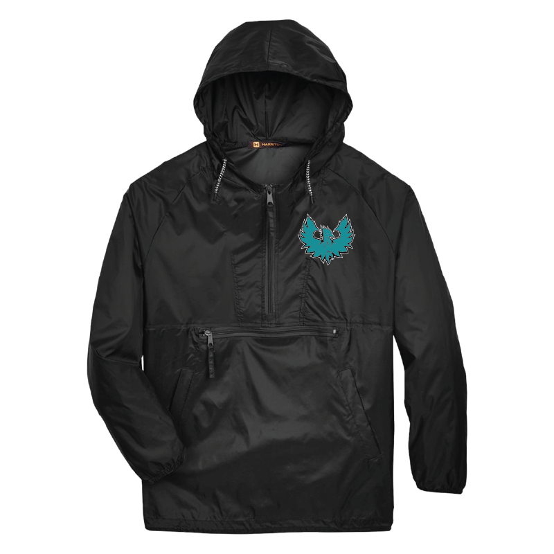Mens Packable Hooded Nylon Pullover