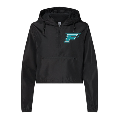 Womens Lightweight Quarter-Zip Pullover Crop Windbreaker