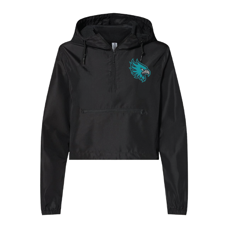 Womens Lightweight Quarter-Zip Pullover Crop Windbreaker