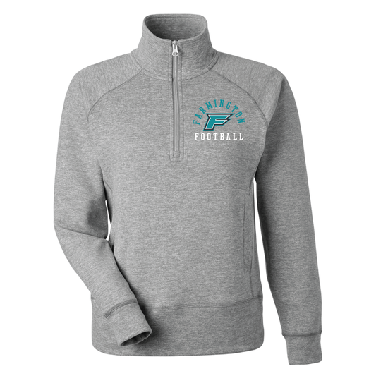 Womens Gray Electric Fleece Quarter-Zip