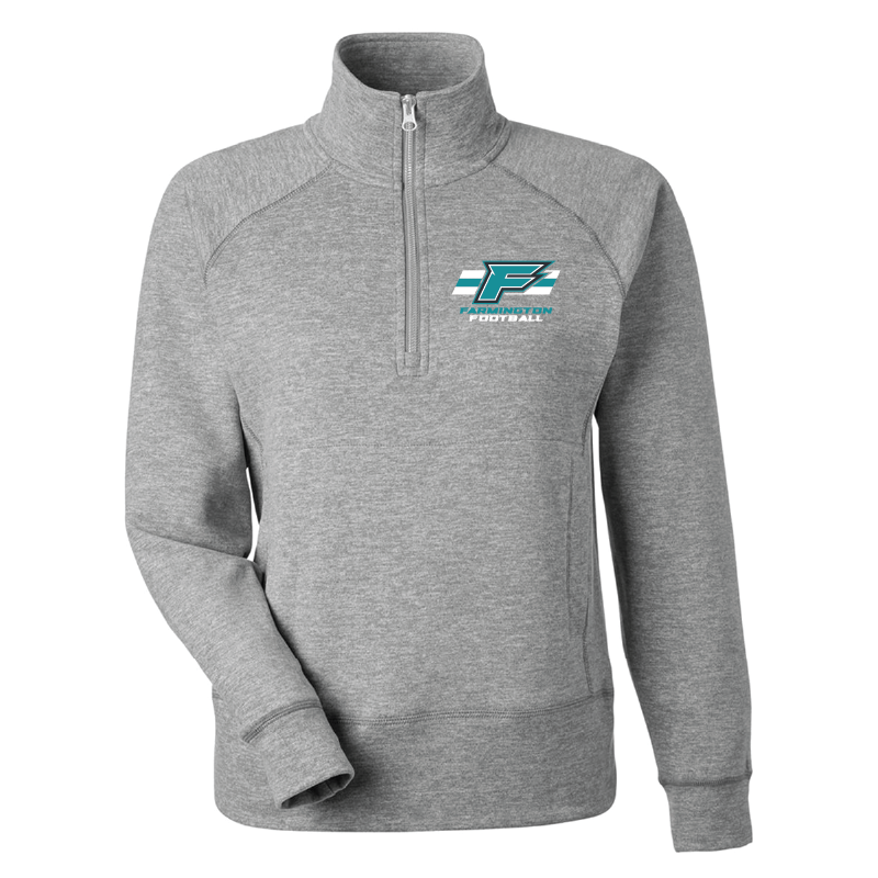 Womens Gray Electric Fleece Quarter-Zip