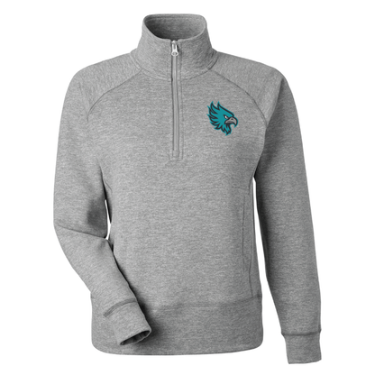 Womens Gray Electric Fleece Quarter-Zip