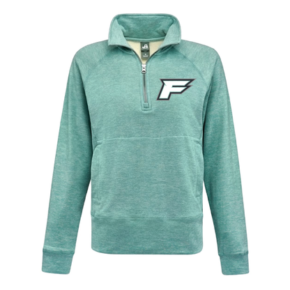Womens Teal Electric Fleece Quarter-Zip