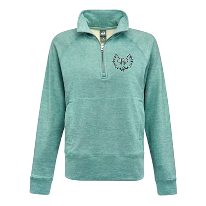 Womens Teal Electric Fleece Quarter-Zip
