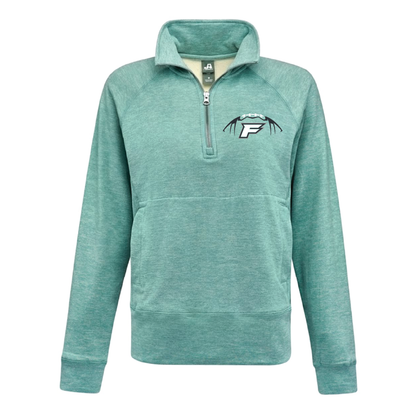 Womens Teal Electric Fleece Quarter-Zip